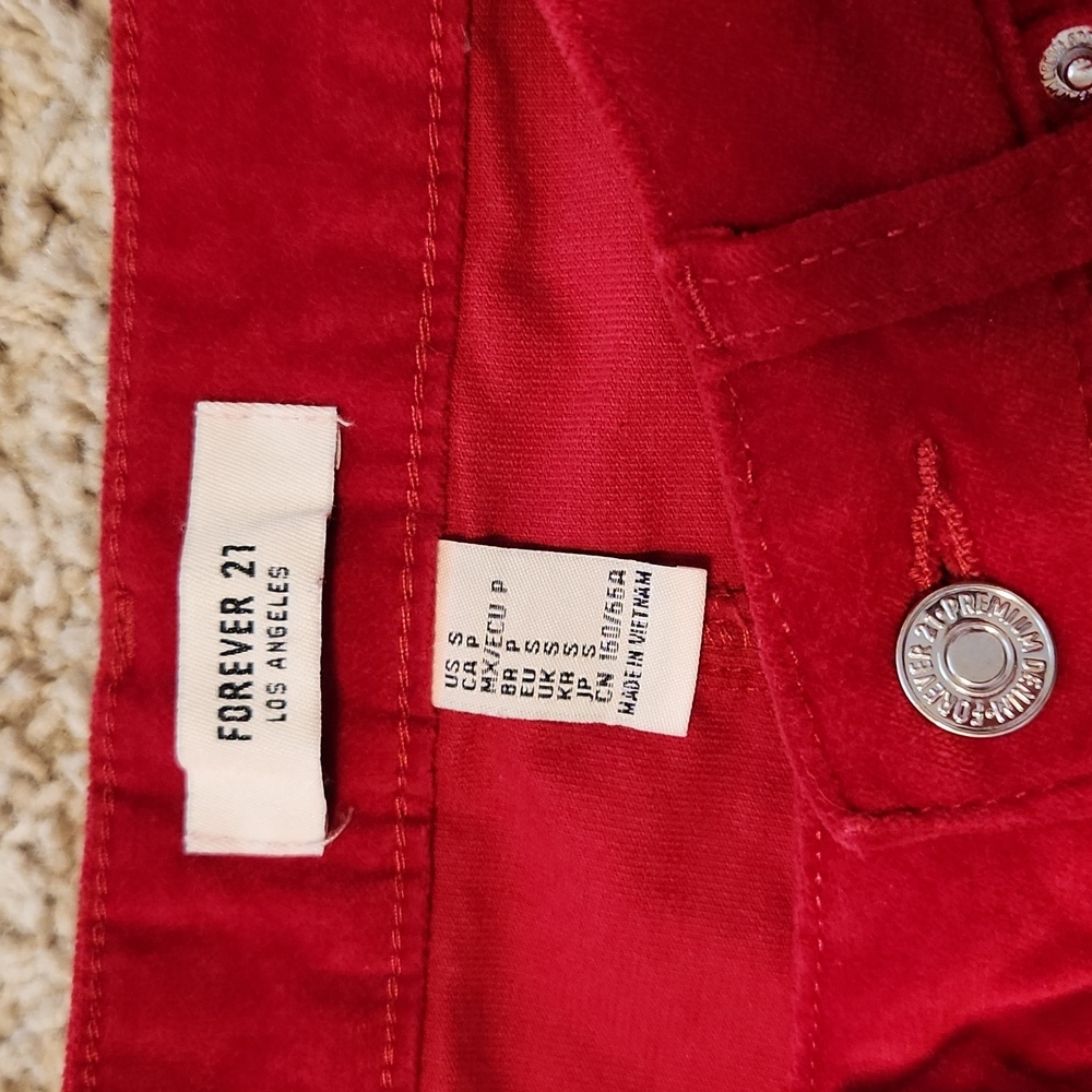 Red Velvet Mini Skirt Size Small - Picture 2 of 2